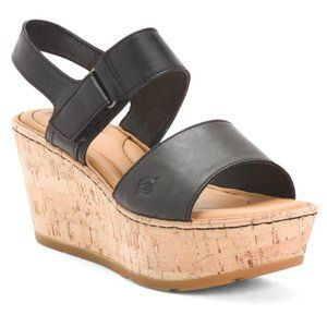 Born Wedge Sandle Mae Black 8 NIB